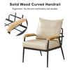 PU Single Sofa Wood Arm Metal Frame Comfort Save Space Office Home Hotel Lounge