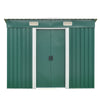 Galvanised Metal Garden Storage Shed 8x4ft Outdoor Yard Gardening Tool Organizer