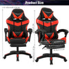 Massage Gaming Chair Leather Racing Office Executive Recliner with Leg Rest Red