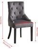 Set of 2 Tufted Dining Chairs With Arms - Studded Knocker Soft Velvet Fabric