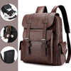 New Mens Travel Backpack PU Leather Satchel Laptop Bag Camping Hiking Rucksack