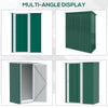 Outdoor Storage Shed Steel Garden Shed w/ Lockable Door Green