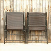 Rattan Patio Dining Chairs Outdoor Wicker Sling Chairs Patio Dining Chairs 2Pcs