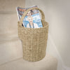 Seagrass Stair Basket/Step Storage Basket with Handle, Large, Natural