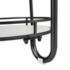 Luxury Glass Coffee Table 2-Tier Metal Frame Round End Table with Storage Shelf
