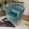 Retro Lotus Armchair Upholstered Chair Break Sofa Velvet Fabric Gilded Metal Leg