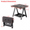 2-in-1 Folding Work Table & Sawhorse w/ Extra Tool Shelf Red