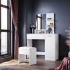 Dressing Table Makeup Desk with LED Light Mirror Drawer Stool Bedroom Vanity Set