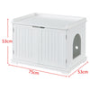 Wooden Cat Litter Box Enclosure Hidden Pet Cat Washroom Trays Bench With 2 Doors
