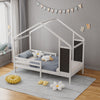 Pine Wood Kids Toddler Bed Boys Girls Bedroom Bedstead Bed Frame w/ Blackboard