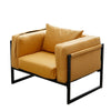 Single/Double/Triple Sofa Armchair Faux Leather Cushion Seat Metal Frame Armrest