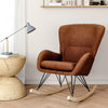 Sherpa Rocking Chair Teddy Fabric Upholstered Recliner Rocker Armchair High Back