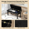 Costway Adjustable Duet Piano Bench Heavy-Duty Wooden Double Seat