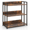 3-Tier Bookshelf Industrial Corner Bookcase Floor Storage Shelf Display Rack