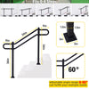 1120MM Iron Handrail Adjustable Metal Stairs Handrail Fits 0-4 Steps Garden