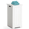 Large Wooden Laundry Bin Storage Basket White Storage Cupboard w/ Lid