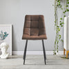 Set of 2 Faux Leather/Suede Dining Chairs Metal Legs Reception Restaurant Chair