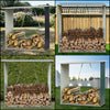 Metal Steel Outdoor Garden Shed Tools Log Wood Firewood Storage Rack Gable Roof