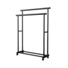 HeavyDuty Double Clothes Rail Hanging Rack Garment Stand Storage Shelf On Wheels
