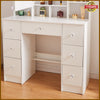 Vanity Dressing Table LED Light Mirror Hidden Shelves 7 Drawers Modern Make up