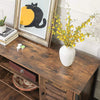 Rustic TV Stand Retro TV Unit Storage Media TV Cabinet with Doors Living Room TV