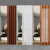 Bi Folding Door Wood Effect PVC Panel Magnetic Sliding Accordion Concertina Door