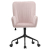 Pink Velvet Swivel Office Chair Lounge Accent Tub Armchair High Back Padded Seat