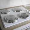 SET OF 4 SILVER STAINLESS STEEL METAL ELECTRIC COOKER HOB RING COVER COVERS LID