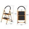 Folding 2 Step Ladder Safety Non Slip Mat Tread Small Stool Ladders Kitchen Home