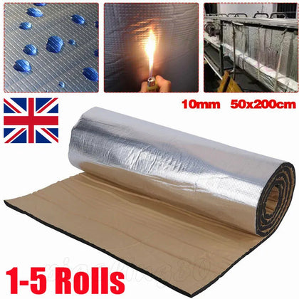 10m Sound Deadening Roll Car Van Heat Insulation 10mm Thick Closed Cell Foam UK.