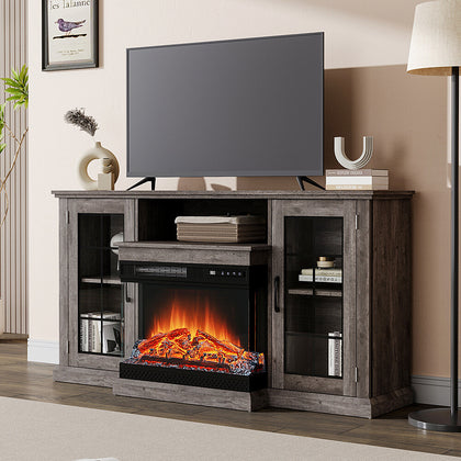 Large Fireplace TV Stand for TVs up to 60Inch With Electric Fireplace Insert Set