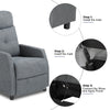 Fabric Recliner Chair Sofa Massage Heating Armchair Lounge Chair Quick Assembly