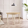 Salcombe Oak and Cream Solid Wood 110cm Round Dining Table Farmhose Scandi