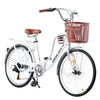 26 inch Wheels Adult City Bike Ladies Women Bicycle Vintage with Basket Cycle UK