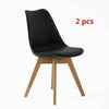 2 x Dining Chairs Padded Seats Multicolor High Back Wooden Leg Dining Room Chair