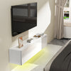 140 cm Floating TV Unit Cabinet Wall Mounted TV Stand High Gloss With LED Lights