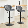 4 Swivel Faux Leather Bar Stools Kitchen Breakfast Stool Height Adjustable Grey