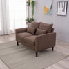 2 Seater faux leather/Linen Fabric Love Seat Sofa Armchair with Footstool Couch