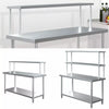 Commercial Kitchen Stainless Steel Catering Work Bench Prep Table Over Shelf 6FT