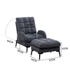Frosted Velvet Adjustable Armchair Soft Accent Single Sofa Recliner w/Footstool