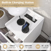 Nightstand Home Bedside Sofa Side Table Heavy-duty End Table w/ Charging Station