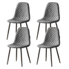 2/4/6 Dining Chairs Set Velvet Faux Suede Leather Padded Seat Metal Leg Grey New
