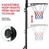 Portable Basketball Hoop System Kids Height Adjustable Basketball Net Stand 8ft