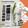 Jewelry Cabinet Lockable Jewelry Cabinet Freestanding Armoire Organizer w/Mirror