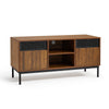 Mondeer Retro TV Stand Cabinet TV Unit with 2 Hollow Metal Door Panel for 50" TV