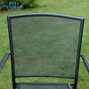 Set of 2 Metal Mesh Black Outdoor Patio Dining Chair Garden Furniture