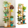 5 Tiers Bamboo Flower Pot Plant Stand Ladder Shelf Display Rack Indoor Outdoor