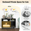 Indoor Wooden Cat House Cat Furniture End Table Nightstand with Shelves
