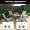 6 Pieces Patio Dining Set Outdoor Furniture Set w/ 4.2cm Umbrella Hole