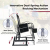 Patio Travel Rocker Camping Chair w/ Storage Pocket-Black